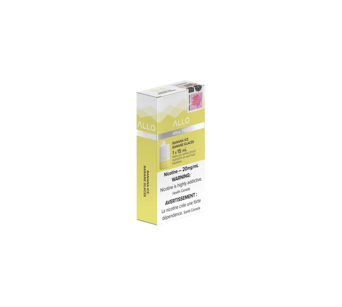Allo Ultra - 7000 Puffs - Rechargeable Disposable Vape - Banana Ice