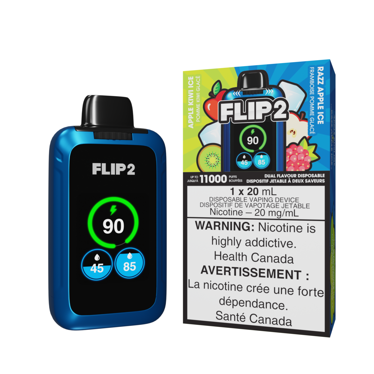 Flip 2 Disposable Apple Kiwi Ice & Razz Apple Ice 20mg