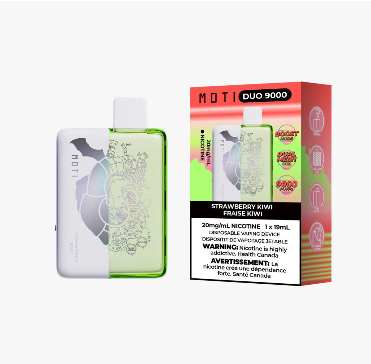 Moti Duo 9000 Puffs Disposable Vape - Strawberry Kiwi