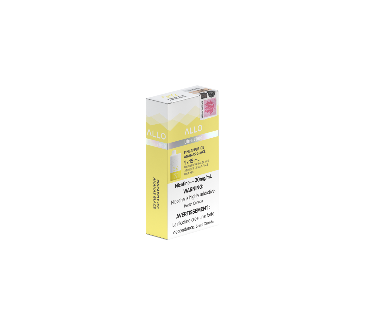 Allo Ultra - 7000 Puffs - Rechargeable Disposable Vape - Pineapple Ice