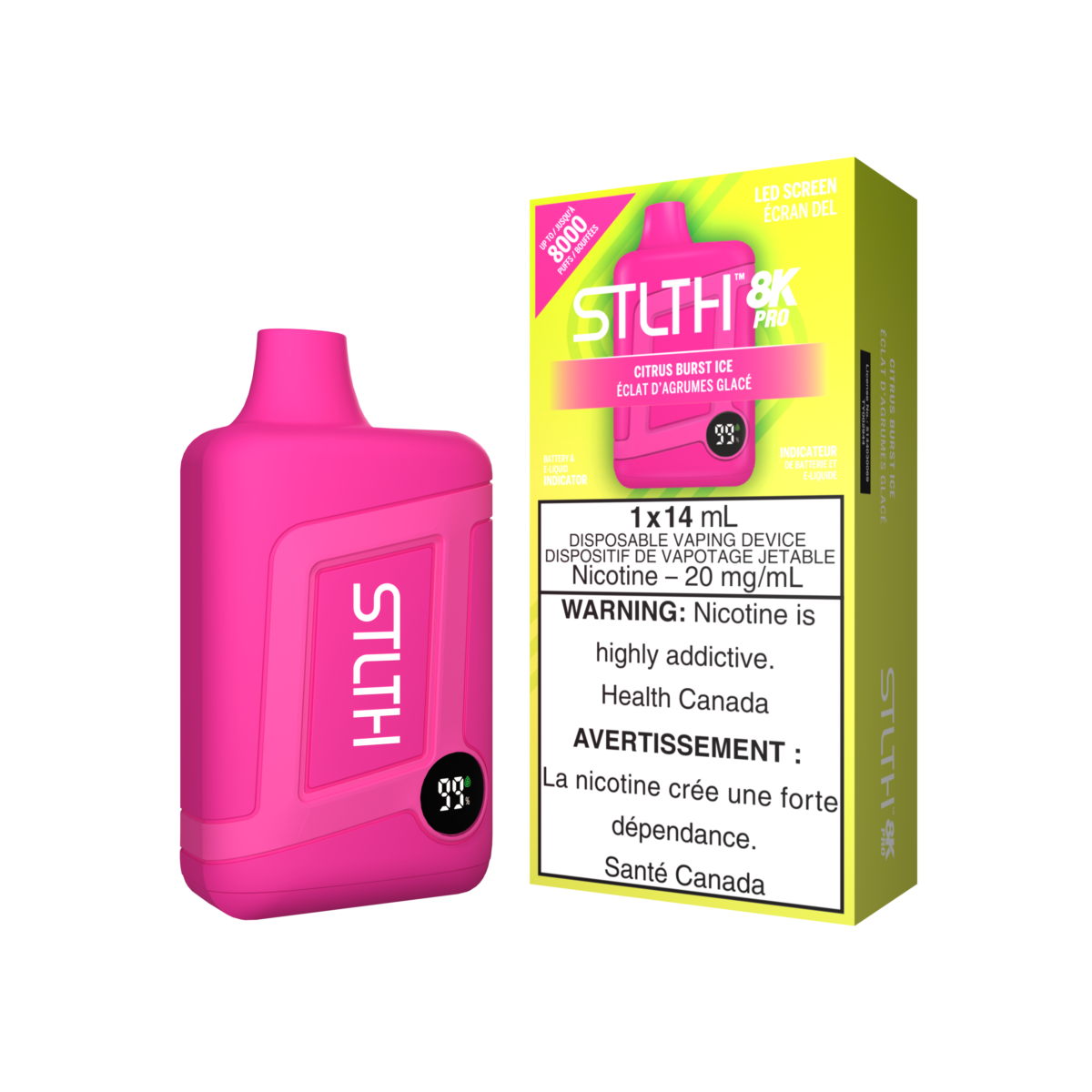 STLTH 8K PRO Disposable - Citrus Burst Ice 20mg