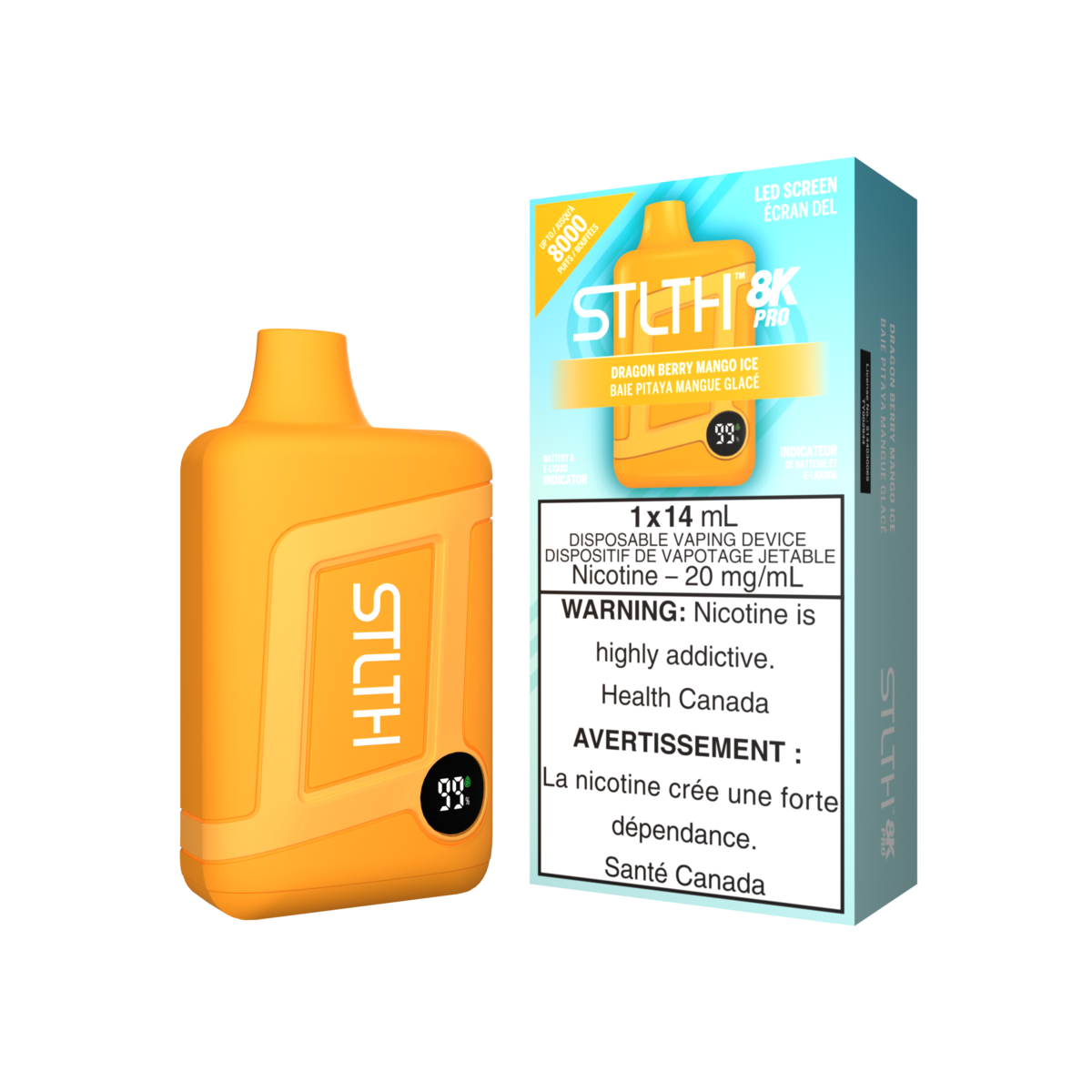 STLTH 8K PRO Disposable - Dragon Berry Mango Ice 20mg