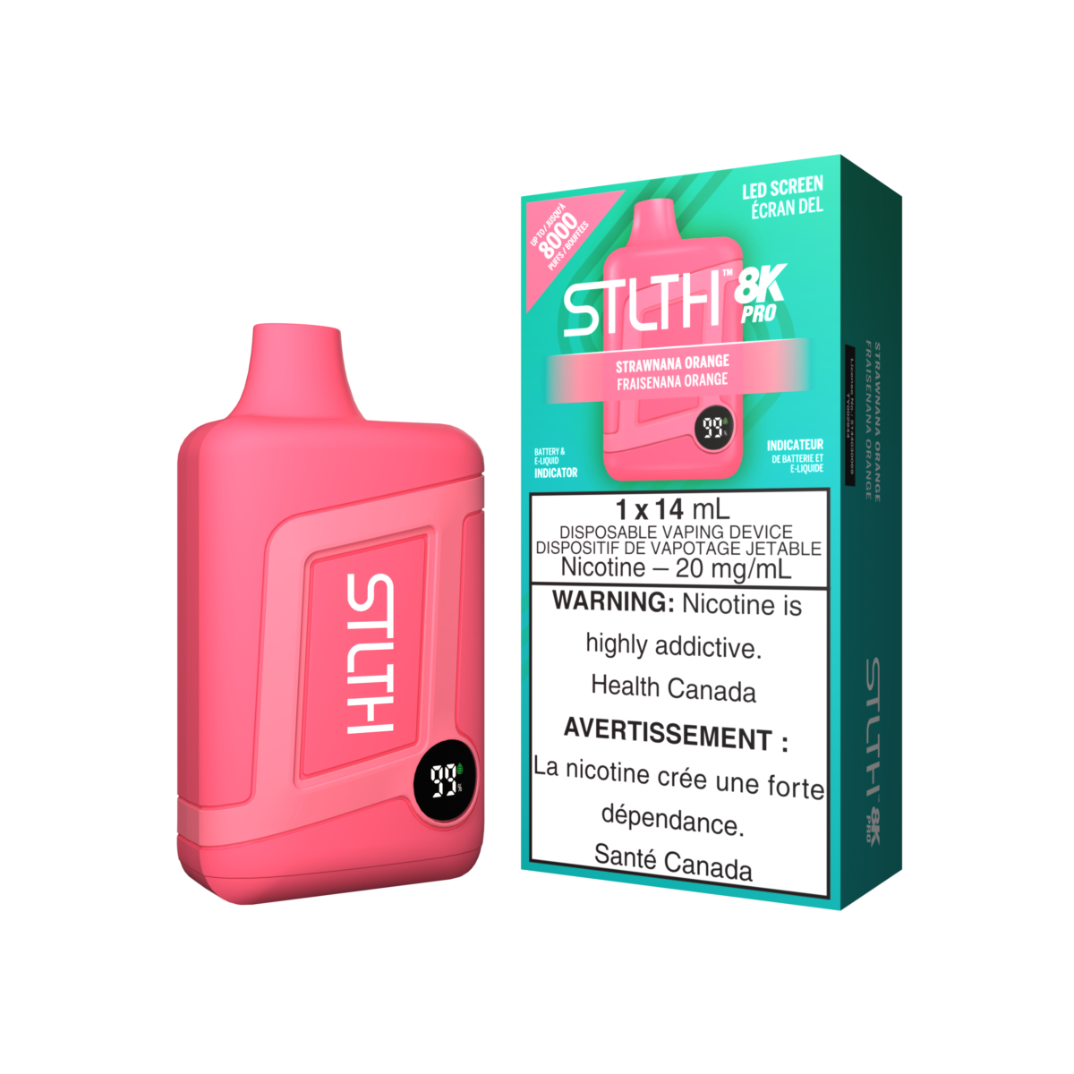STLTH 8K PRO Disposable - Strawnana Orange 20mg