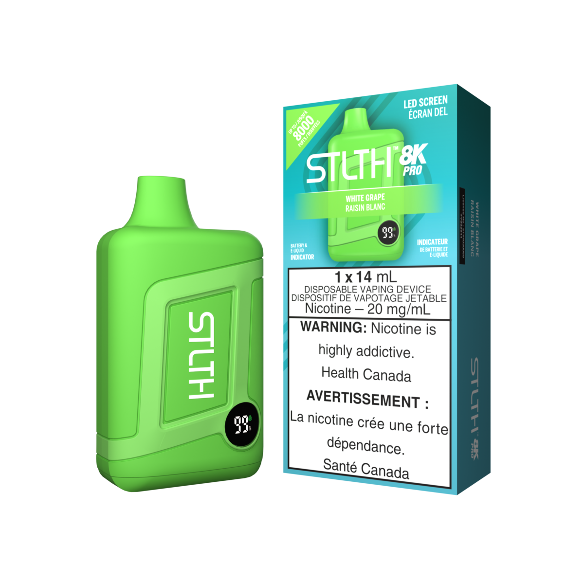 STLTH 8K PRO Disposable - White Grape 20mg