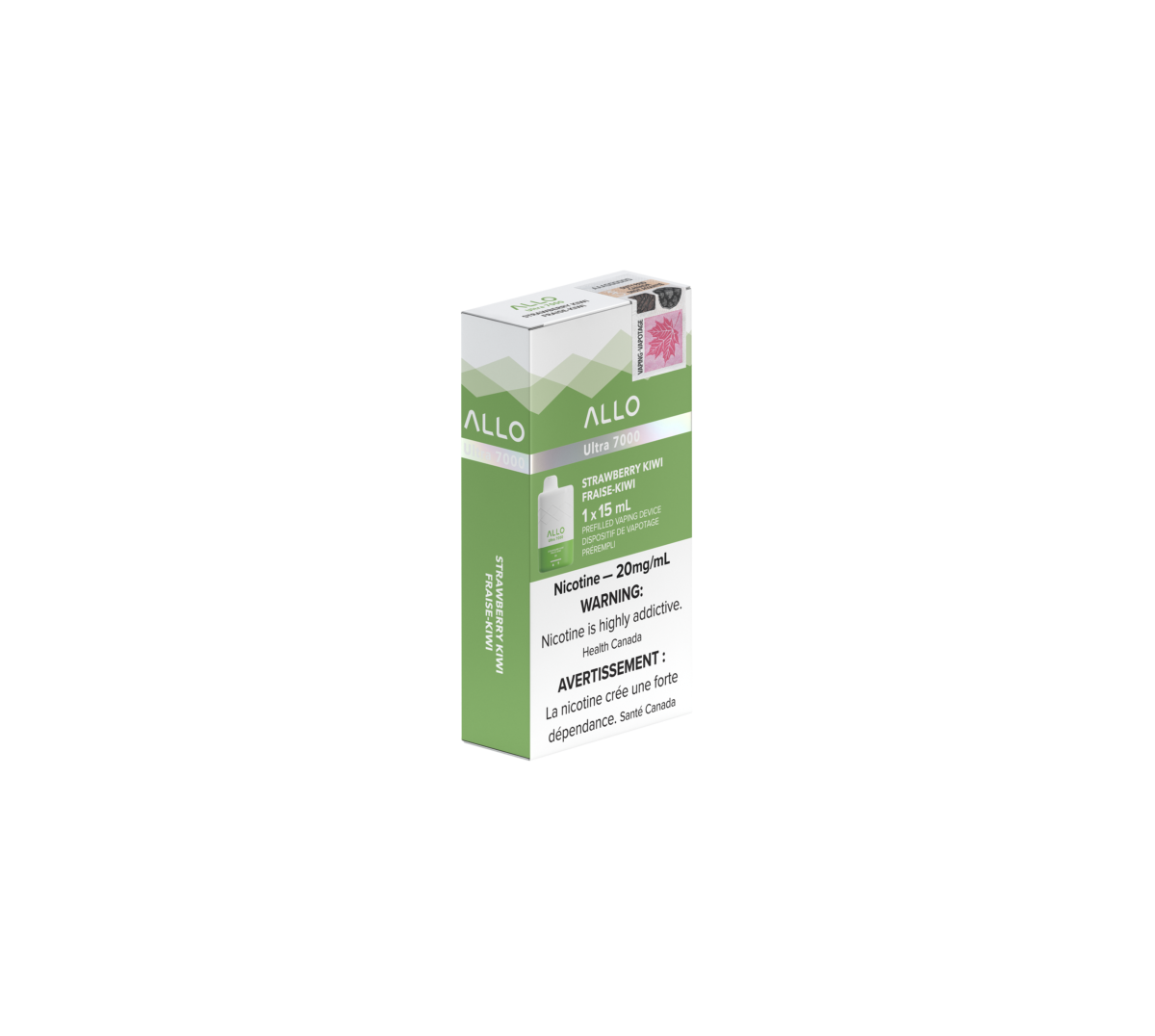 Allo Ultra - 7000 Puffs - Rechargeable Disposable Vape - Strawberry Kiwi