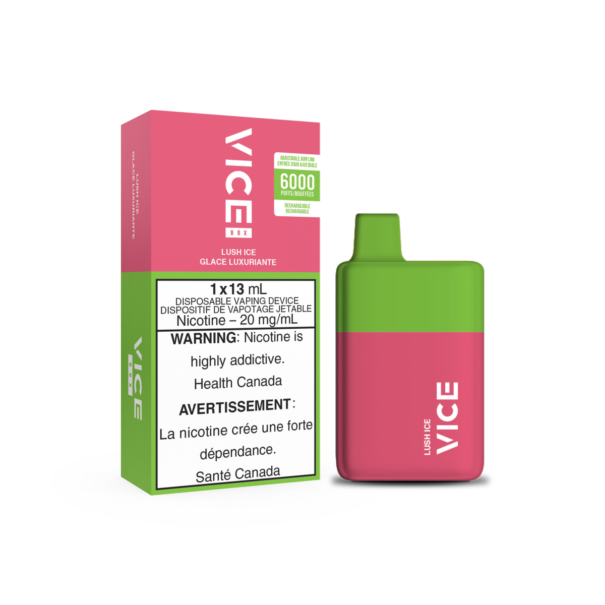 Vice Box Rechargeable Disposable Vape - 6000 Puffs - LUSH ICE