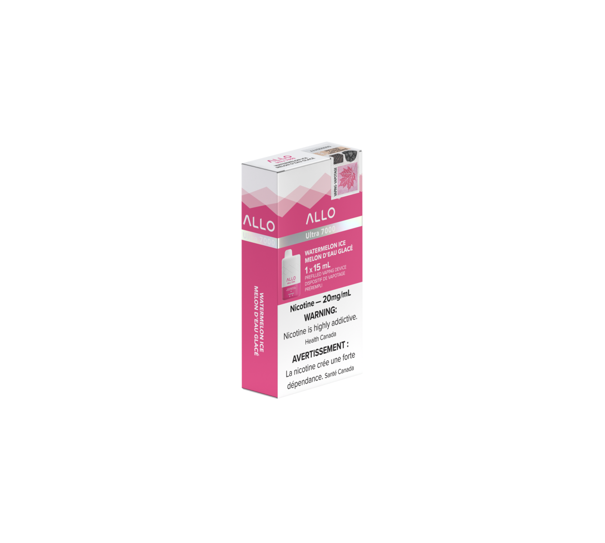 Allo Ultra - 7000 Puffs - Rechargeable Disposable Vape - Watermelon Ice