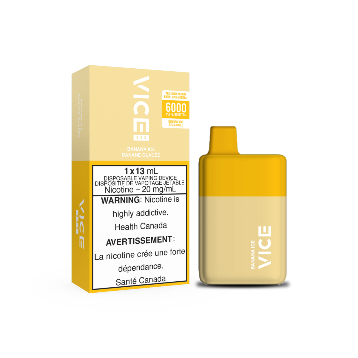 Vice Box Rechargeable Disposable Vape - 6000 Puffs - Banana Ice