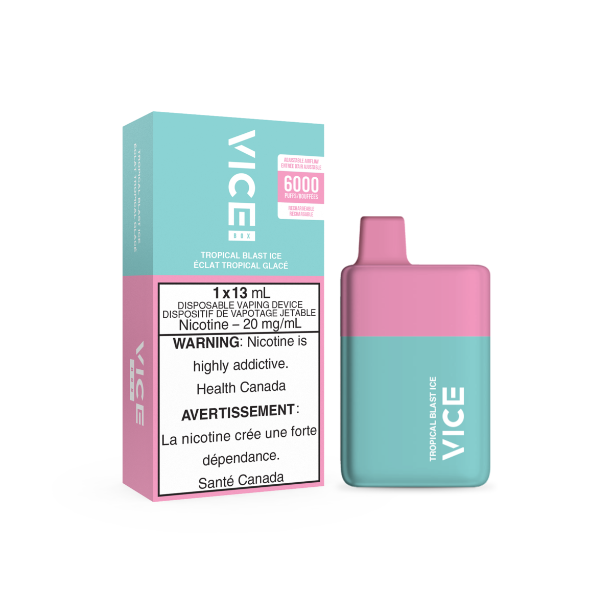 Vice Box Rechargeable Disposable Vape - 6000 Puffs - Tropical Blast Ice